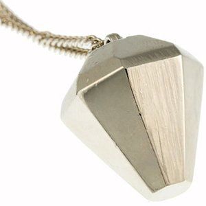 Timi 3D Diamond Pendant Necklace in Silver